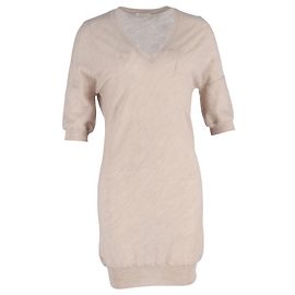 Robe Mini V-neck en Lin Beige de Chloé Beige