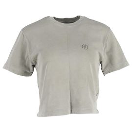 Top corto de algodón gris con logo de Anine Bing Gris