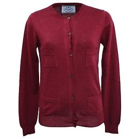 Prada Knopf-Cardigan aus roter Kaschmirwolle Rot Bordeaux