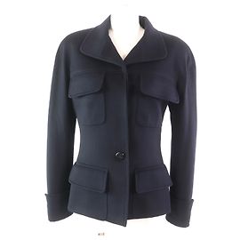 Chanel COCO Mark Cashmere Jacket Blue Navy blue