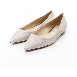 Chaussures plates à paillettes ROMY de Jimmy Choo Doré