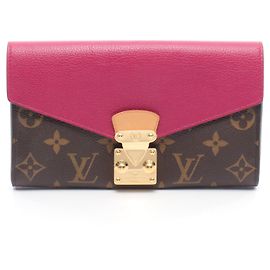 Cartera Larga Pallas Monogram de Louis Vuitton Castaño Rosa