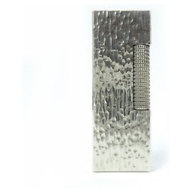 Alfred Dunhill Dunhill Square Silberfeuerzeug mit Allover-Muster Silber