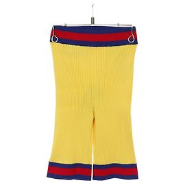Calças de poliéster e rayon com faixa Web da Gucci Multicor Amarelo