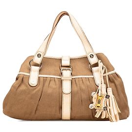 Céline Celine Brown Canvas Boogie Tassel Tote Brown