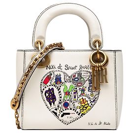 Dior Mini Lady Dior en cuir de veau blanc Niki de Saint Phalle Blanc