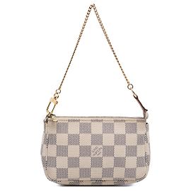Louis Vuitton White Damier Azur Mini Pochette Accessoires White