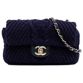Chanel Blu Piccolo Parigi Amburgo Maglia a Cavo Blu Blu navy
