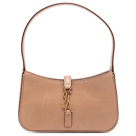 Saint Laurent Hobo Le 5 a 7 em couro de bezerro liso marrom Marrom Castanho claro