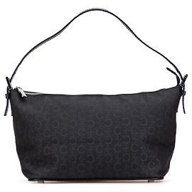 Céline Bolsa de ombro Celine em lona Macadam preta Preto