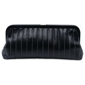 Chanel Schwarze gesteppte Lammleder Mademoiselle Linie Clutch Schwarz