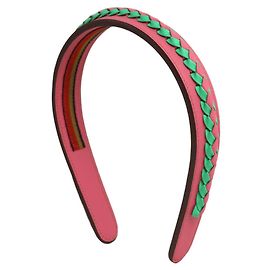 Faixa de cabelo Glenda em couro Swift da Hermès Rosa