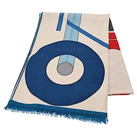 Hermès-Xale de cashmere e seda azul Hermès-Azul