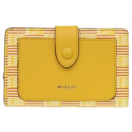Carteira bifold de couro Moreau Paris Dourado Amarelo