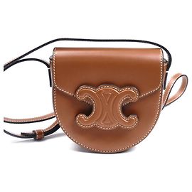 Céline Bolsa de ombro CELINE Mini Besas em couro Triomphe Marrom