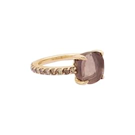 Pomellato-Pomellato Ring, "Baby" in rose gold, rose quartz, and brown diamonds.-Other