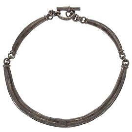 Choker in metallo argento vintage Hermès Argento