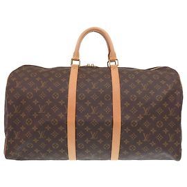 Louis Vuitton Monogram Keepall 55 Boston Bag Brown Monogram