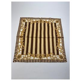 Sciarpa Striata Vintage Fendi Marrone Oro D'oro