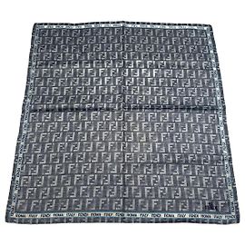 Vintage Fendi FF Monogramm Schal Grau Blau Grau