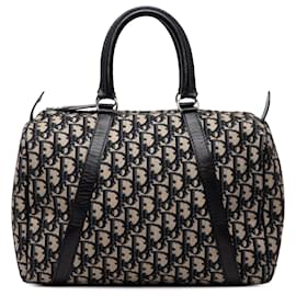 Dior-Dior Blue Diorissimo Trotter Canvas Boston Bag-Blue,Navy blue
