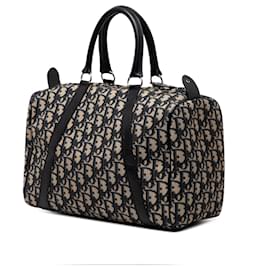 Dior-Dior Blue Diorissimo Trotter Canvas Boston Bag-Blue,Navy blue