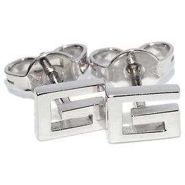 Orecchini Gucci G Logo in oro bianco K18 Argento Metallico
