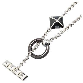 Hermès Collar Collier de Chien Medor XO de cuerno de búfalo Hermes Plata