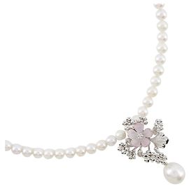 Autre Marque 2WAY Blumenperlen-Silberkette Silber