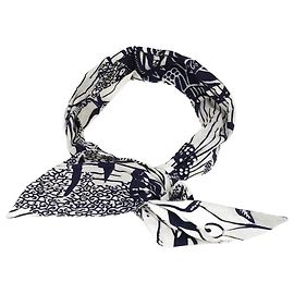 Tiara de arame estampada em toile de Jouy azul marinho Christian Dior Azul marinho