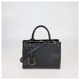 Fendi Tote Petite 2Jours em Couro Preto Preto