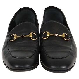 Gucci schwarze Leder-Jordan-Pferdebit-Mokassins Schwarz