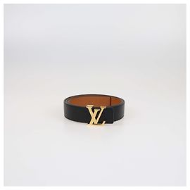 Louis Vuitton Black/Brown Leather LV Initiales Reversible Belt Brown Black
