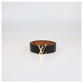 Louis Vuitton Black/Brown Leather LV Initiales Reversible Belt Brown Black