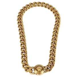 Colar Choker de Corrente em Tom Dourado Medusa Versace Dourado