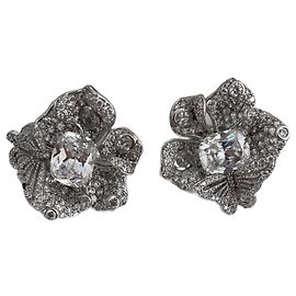 Autre Marque Anabela Chan Blumen Ohrringe Diamant Weißgold Weiß