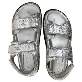 Sandali Dad Chanel argento pelle Argento