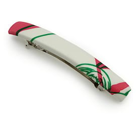 Barrette à cheveux Eclipse GM d'Hermès Rose Blanc Vert