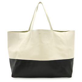 Céline Celine Horizontale Cabas Tasche Schwarz Weiß