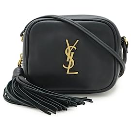 Pochette à épaule avec monogramme et frange Yves Saint Laurent Blogger Noir