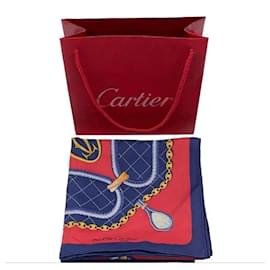 Cartier Cachecol de seda Multicor
