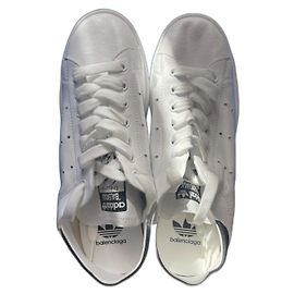 Baskets Balenciaga x Adidas Stan Smith en cuir blanc 38 Noir Blanc