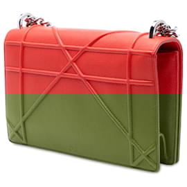 Dior-Dior Red Medium Grained Calfskin Diorama Flap-Red
