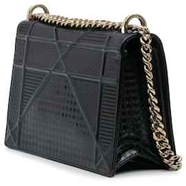 Dior-Dior Blue Medium Patent Microcannage Diorama Flap-Blue,Navy blue