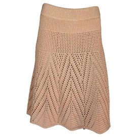 Jupe en maille Chloé coton rose sable Beige