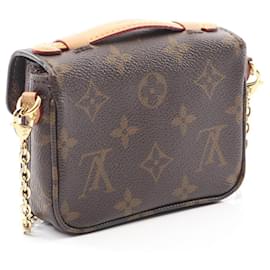 Louis Vuitton-Bolsa de mão Micro Metis Monogram Louis Vuitton-Marrom