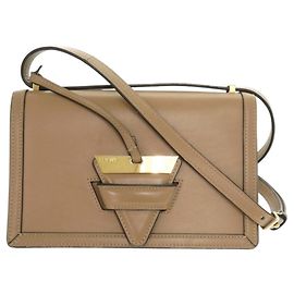 Bolsa de Ombro de Couro Bege Loewe Barcelona Bege