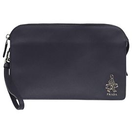Borsa Clutch Prada Saffiano Blu Navy Blu navy