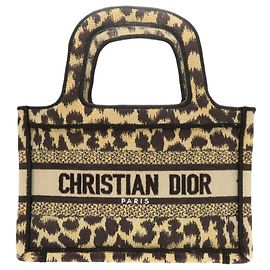 Borsa Tote Mini con stampa leopardata Christian Dior Beige
