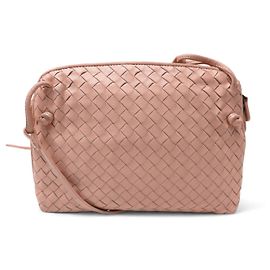 BORSA BOTTEGA VENETA CLUTCH IN PELLE INTRECCIATO CON TRACOLLA Rosa